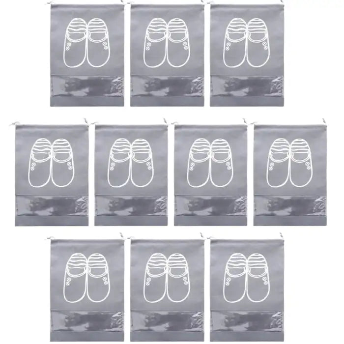 Pack of 10 Pcs Travel Shoe Bags, Large Shoes Pouch Packing Organizers with Rope for Men and Women